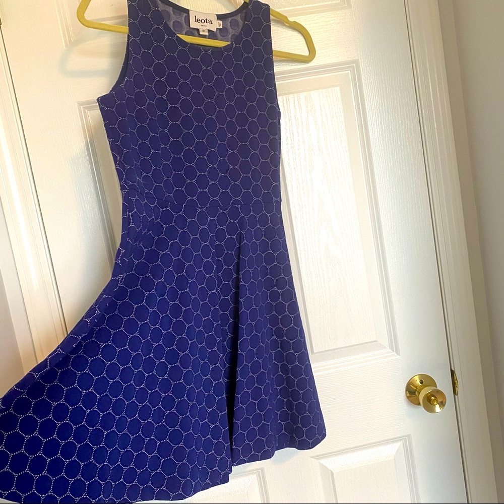 Blue fit & flare dress